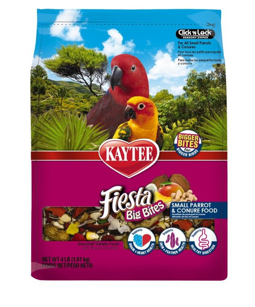 Kaytee Fiesta Small Parrot & Conure Gourmet Big Bites Diet 4 lbs