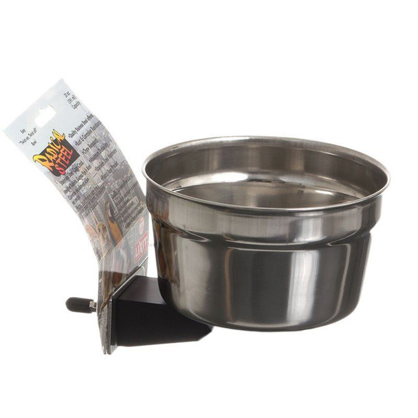 Lixit Radical Steel Metal Cage Crock Bowl for Small Animals & Birds 20 oz
