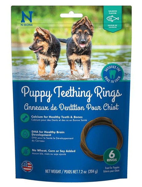 N-Bone Puppy Teething Rings Salmon Flavor 6 count