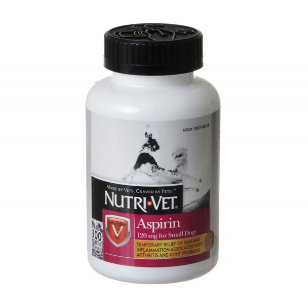 Nutri-Vet Aspirin for Dogs Small Dogs under 50 lbs - 100 Count (120 mg)