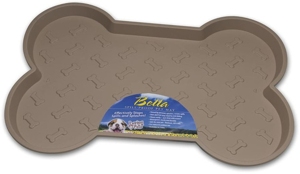 Loving Pets Bella Spill-Proof Dog Mat - Tan Large (21.25L x 17.5W)