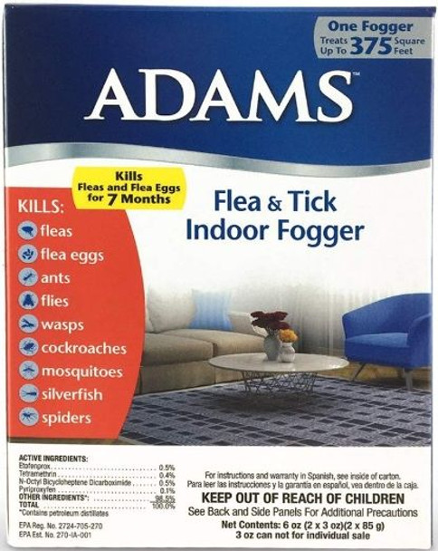 Adams Flea and Tick Indoor Fogger 3 oz 2 count