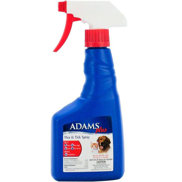 Adams Flea & Tick Spray Plus Precor 16 oz