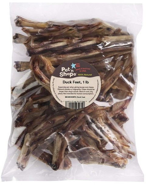 Pet n Shape Duck Feet Dog Treats 1 lb