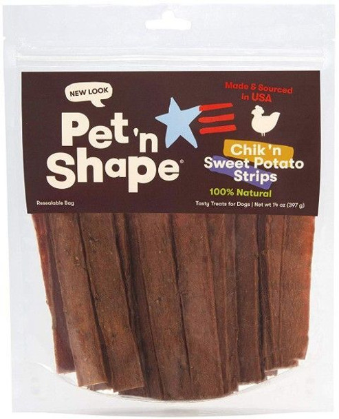 Pet 'n Shape Natural Chik 'n Sweet Potato Strips Dog Treats 14 oz