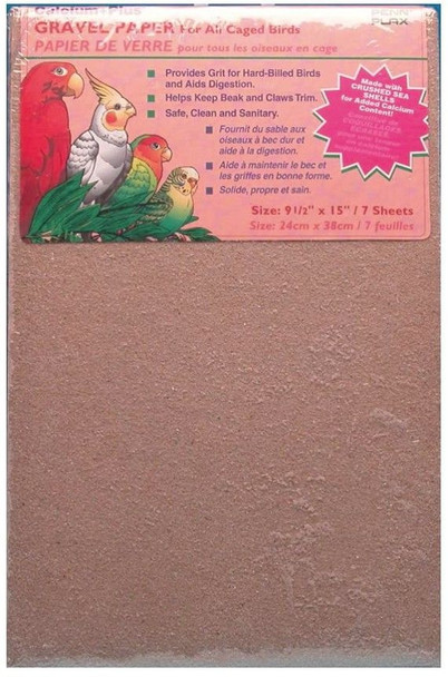 Penn Plax Calcium Plus Gravel Paper for Caged Birds 9.5 x 15 - 7 Pack