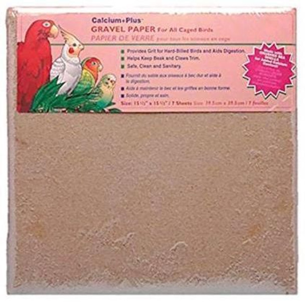 Penn Plax Calcium Plus Gravel Paper for Caged Birds 15.5 x 15.5 - 7 Pack
