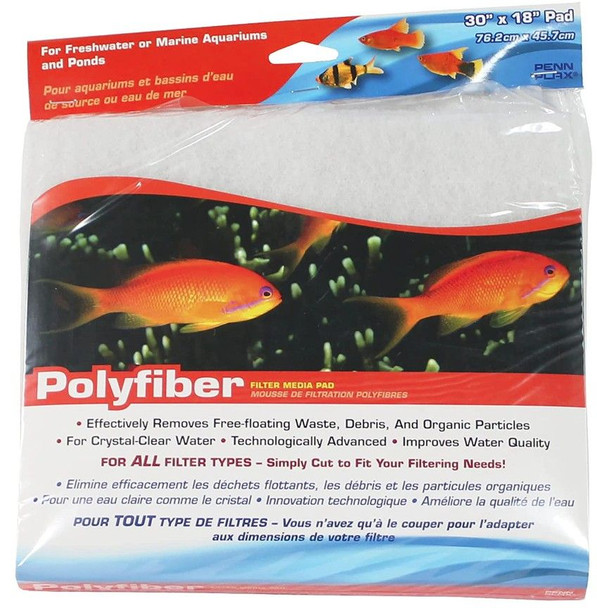 Penn Plax Polyfiber Filter Media Pad 18 Long x 30 Wide