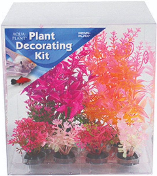 Penn Plax Aquarium Plant Decoration Kit Assorted Colors 6 count
