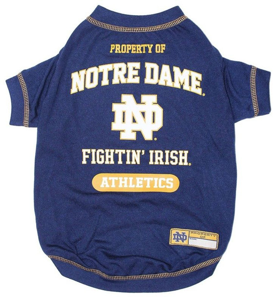 Pets First Notre Dame Tee Shirt for Dogs and Cats Small