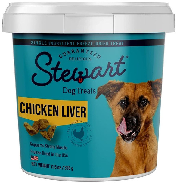 Stewart Pro-Treat 100% Freeze Dried Chicken Liver for Dogs 11.5 oz