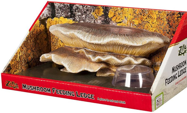 Zilla Mushroom Feeding Ledge Reptile Decor 1 Count