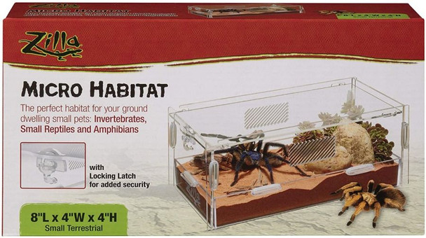 Zilla Micro Habitat Terrestrial for Ground Dwelling Small Pets Small