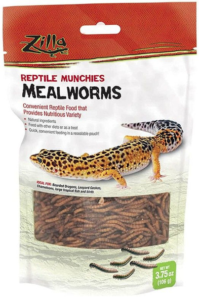 Zilla Reptile Munchies - Mealworms 3.75 oz