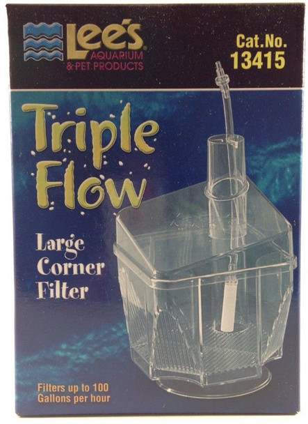 Lees Triple Flow Corner Filter Large - 4L x 4W x 6H (100 GPH)