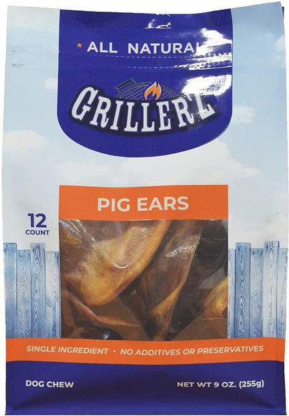 Grillerz Pig Ears Dog Treat 12 count