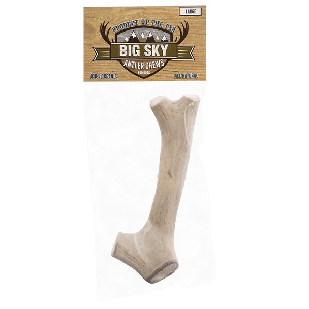 Big Sky Antler Chew for Dogs Large - 1 Antler - Dogs Over 110 lbs - (7-8 Chew)