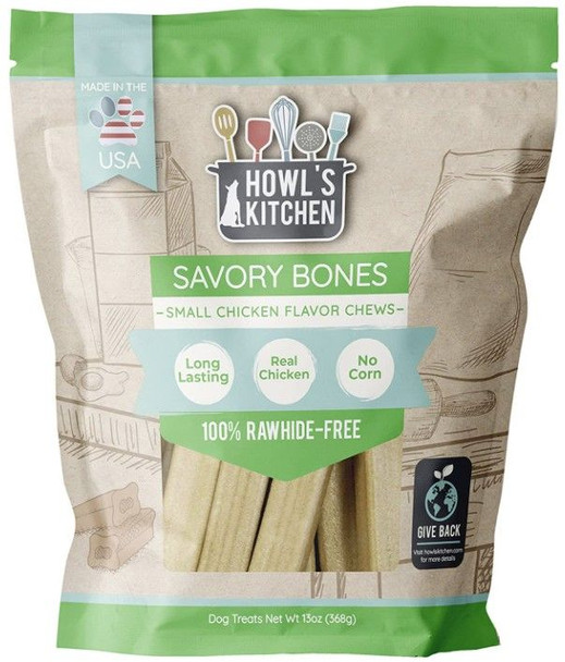 Howls Kitchen Savory Bones Chicken Flavored Chews Small 13 oz