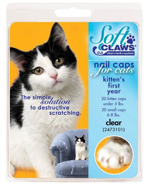 Soft Claws Nail Caps for Cats Clear Kitten