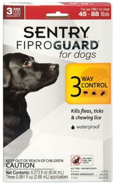 Sentry FiproGuard for Dogs Dogs 45-88 lbs (3 Doses)