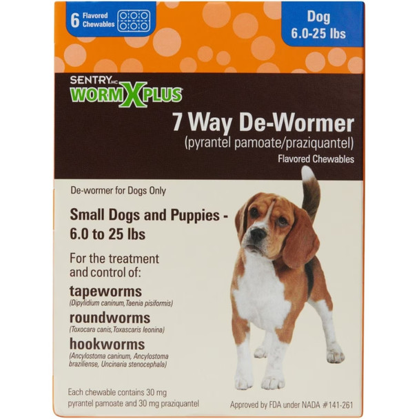 Sentry Worm X Plus - Small Dogs 6 Count