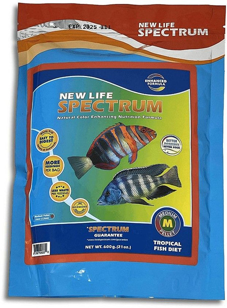 New Life Spectrum Tropical Fish Food Medium Sinking Pellets 600 g