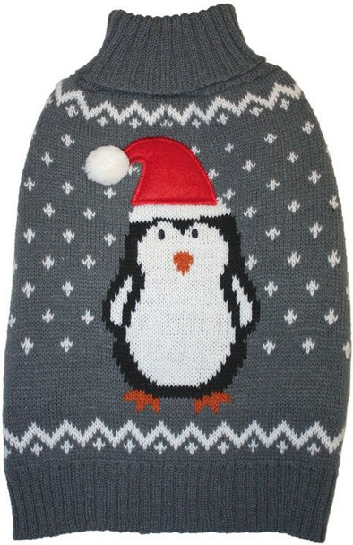 Fashion Pet Gray Penguin Dog Sweater Medium