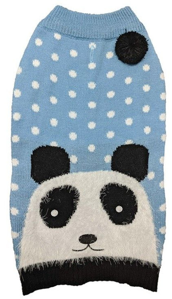 Fashion Pet Panda Dog Sweater Blue Medium