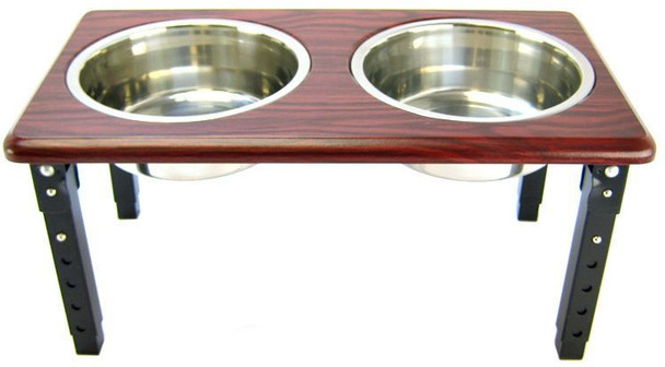 Spot Posture Pro Double Diner - Stainless Steel & Cherry Wood 2 Quart (8-12 Adjustable Height)