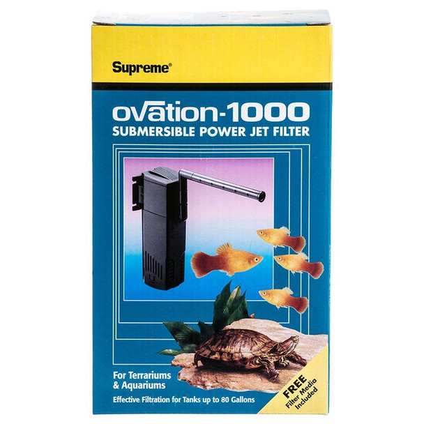 Supreme Ovation Submersible Power Jet Filter Model 1000 - 265 GPH (Up to 80 Gallons)