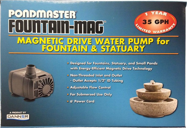 Pondmaster Pond-Mag Magnetic Drive Utility Pond Pump Model .35 (35 GPH)
