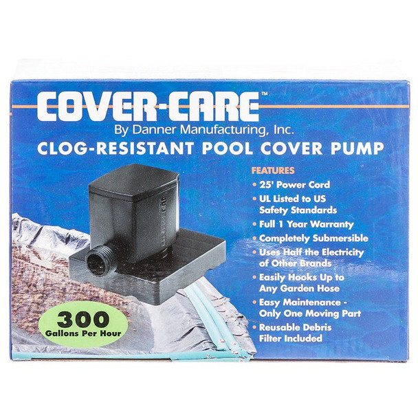 Danner Cover-Care Clog -Resistant Pool Cover Pump 300 GPH with 25' Cord