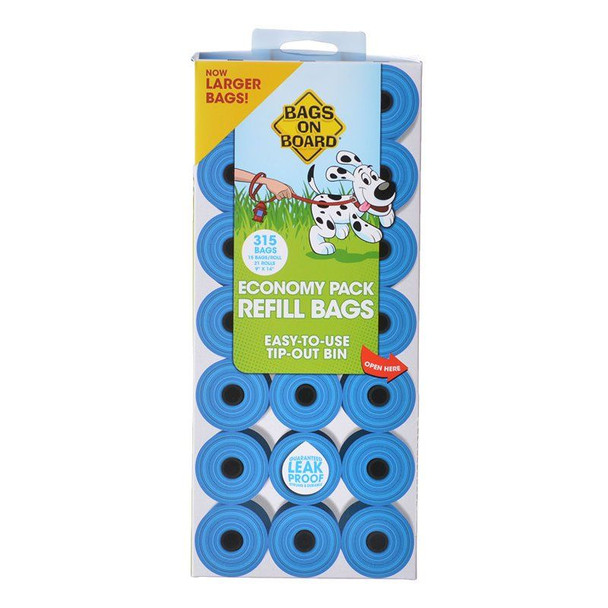 Bags on Board Waste Pick Up Refill Bags - Blue 315 Bags