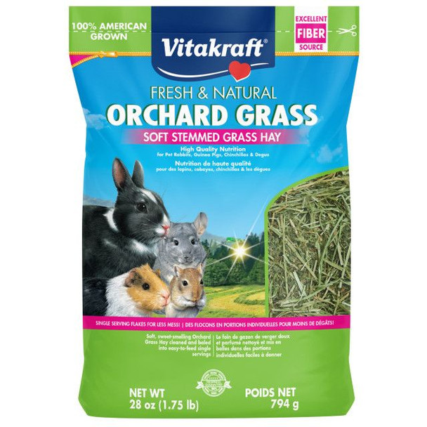 Vitakraft Fresh & Natural Orchard Grass - Soft Stemmed Grass Hay 28 oz