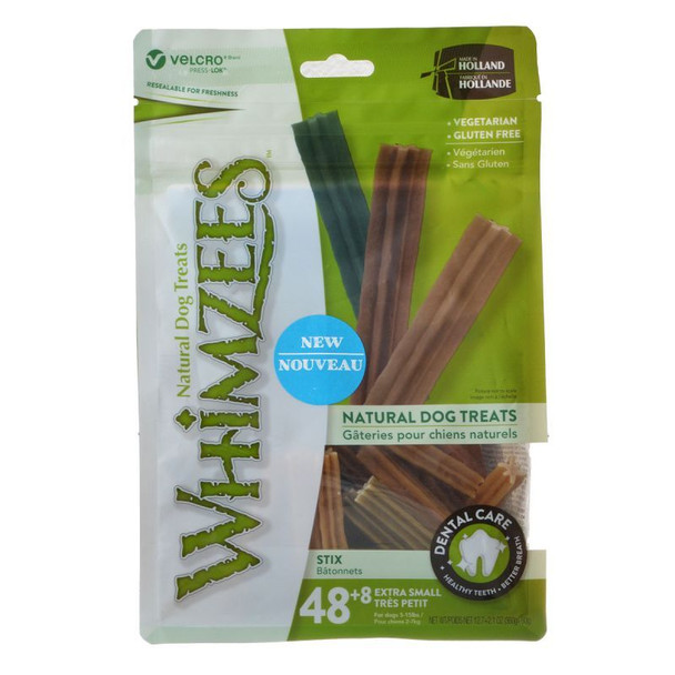 Whimzees Natural Dental Care Stix Dog Treats X-Small - 56 Pack - (Dogs 5-15 lbs)