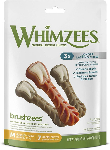 Whimzees Brushzees Dental Treats Medium 7.4 oz