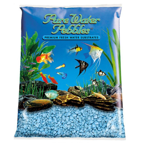 Pure Water Pebbles Aquarium Gravel - Heavenly Blue 5 lbs (3.1-6.3 mm Grain)