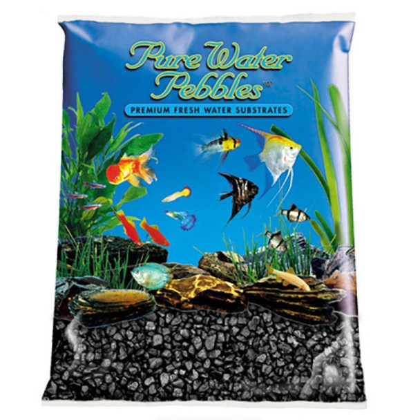 Pure Water Pebbles Aquarium Gravel - Jet Black 5 lbs (3.1-6.3 mm Grain)