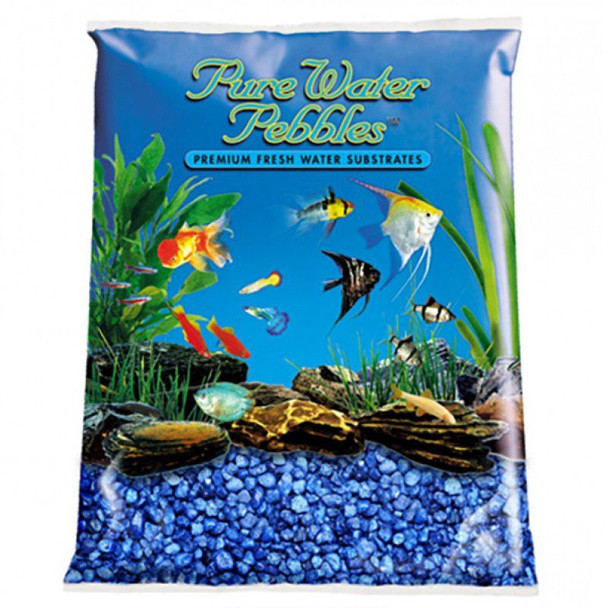 Pure Water Pebbles Aquarium Gravel - Marine Blue 5 lbs (3.1-6.3 mm Grain)