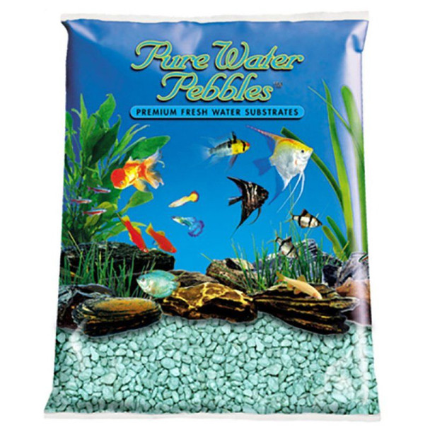 Pure Water Pebbles Aquarium Gravel - Turquoise 5 lbs (3.1-6.3 mm Grain)