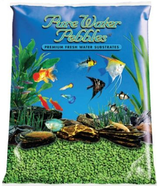 Pure Water Pebbles Aquarium Gravel - Neon Green 5 lbs (3.1-6.3 mm Grain)