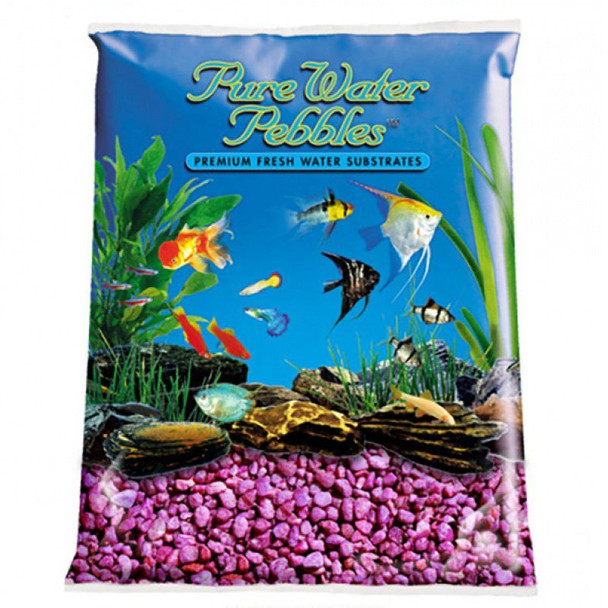 Pure Water Pebbles Aquarium Gravel - Neon Purple 5 lbs (3.1-6.3 mm Grain)