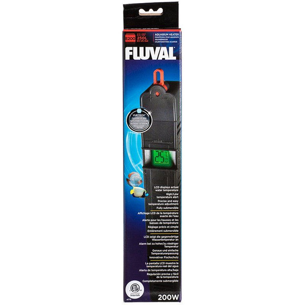 Fluval Vuetech Digital Aquarium Heater - E Series E200 - 200 Watts - Up to 65 Gallons (14 Long)