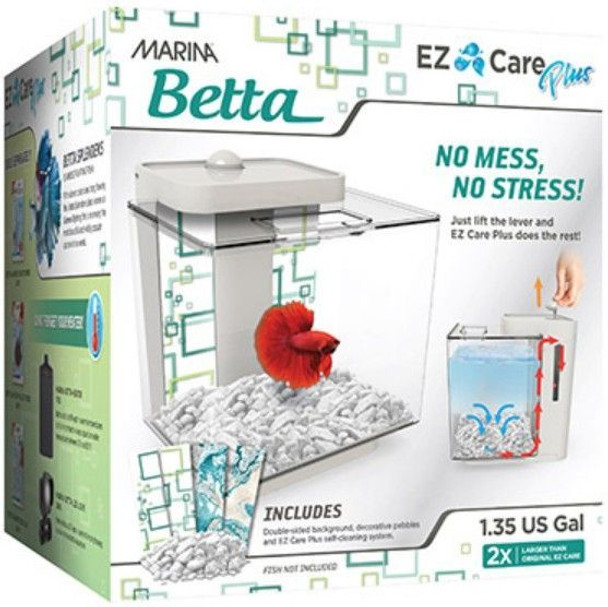 Marina Betta EZ Care Plus Aquarium Kit 1.35 gallon - White
