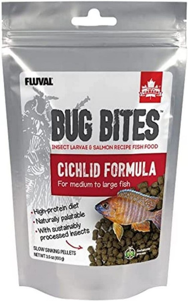 Fluval Bug Bites Cichlid Formula for Medium-Large Fish 3.5 oz