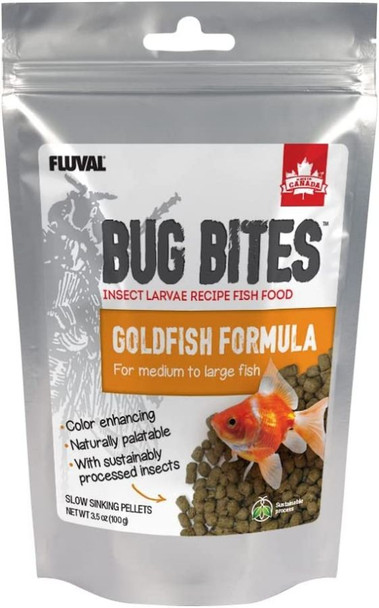 Fluval Bug Bites Goldfish Formula Pellets for Medium-Large Fish 3.53 oz