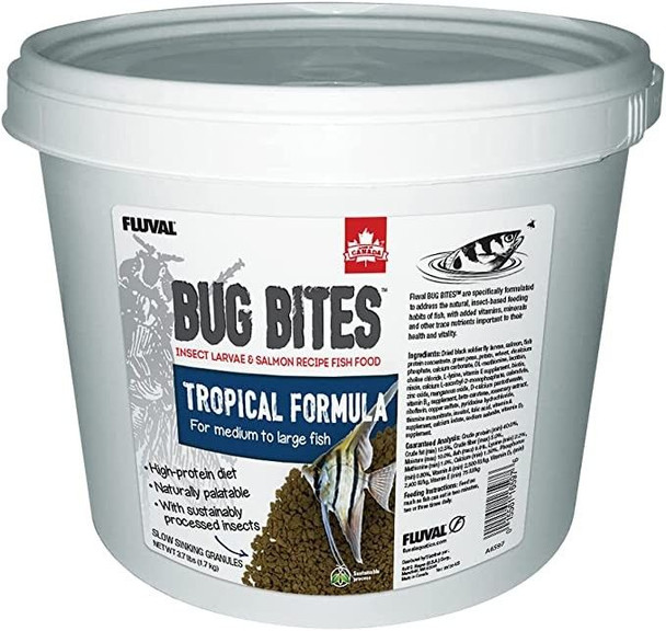Fluval Bug Bites Tropical Formula Granules for Medium-Large Fish 3.74 lbs