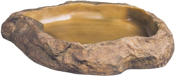 Exo-Terra Granite Rock Reptile Feeding Dish Large - 8L x 7W x 1.5H