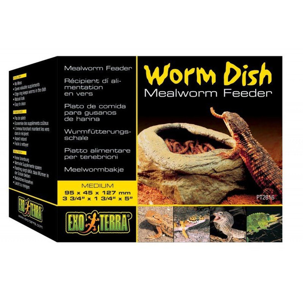 Exo-Terra Worm Dish Mealworm Feeder - (5L x 5W x 6.1H)