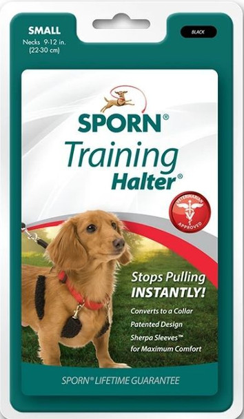 Sporn Original Training Halter for Dogs - Black Small